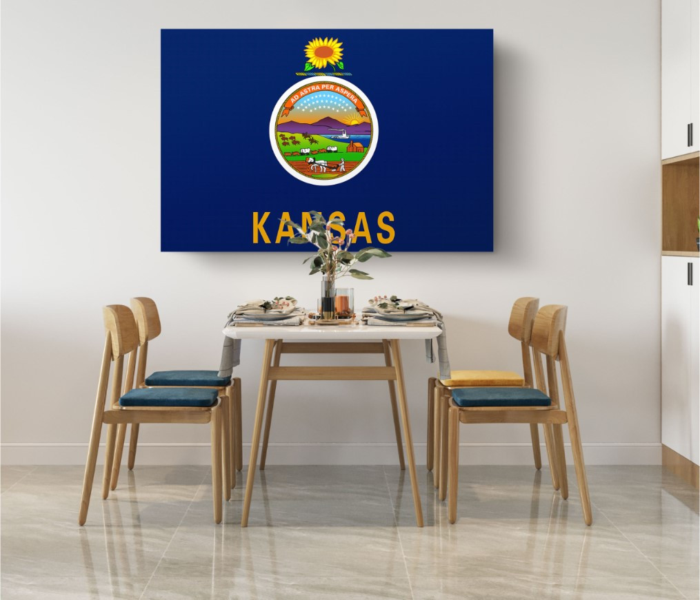 Kansas State Flag USA Flags Edition Canvas Wall Art Home Decoration