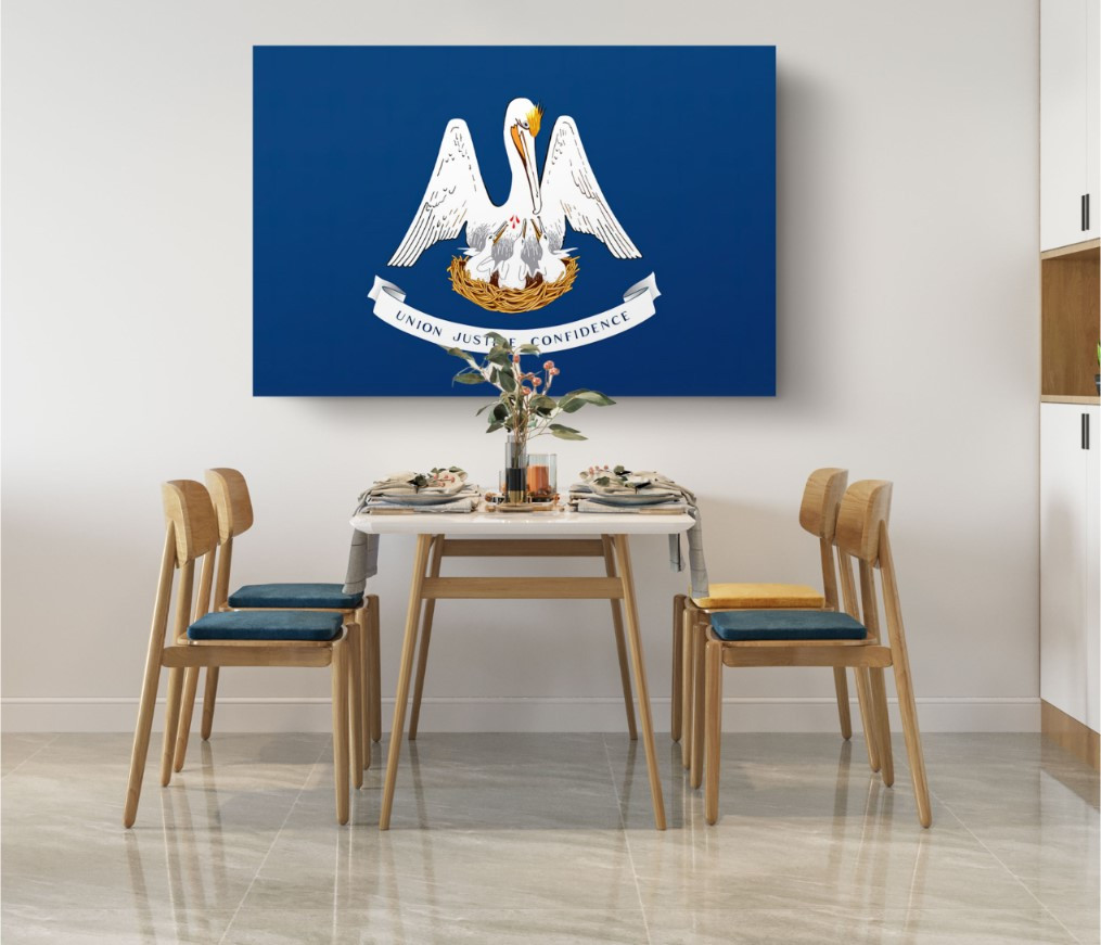 Louisiana State Flag USA Flags Edition Canvas Wall Art Home Decoration