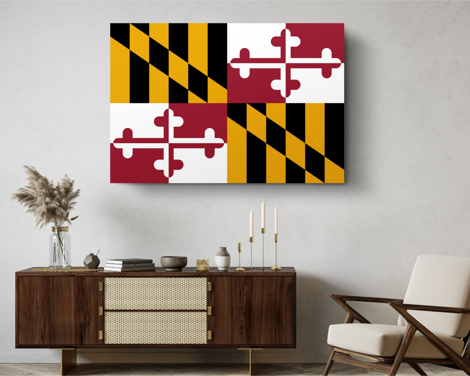 Maryland State Flag USA Flags Edition Canvas Wall Art Home Decoration