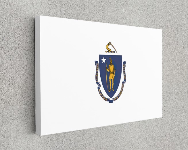 Massachusetts State Flag USA Flags Edition Canvas Wall Art Home Decoration