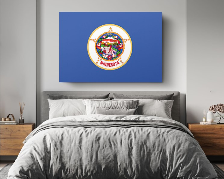 Minnesota State Flag USA Flags Edition Canvas Wall Art Home Decoration