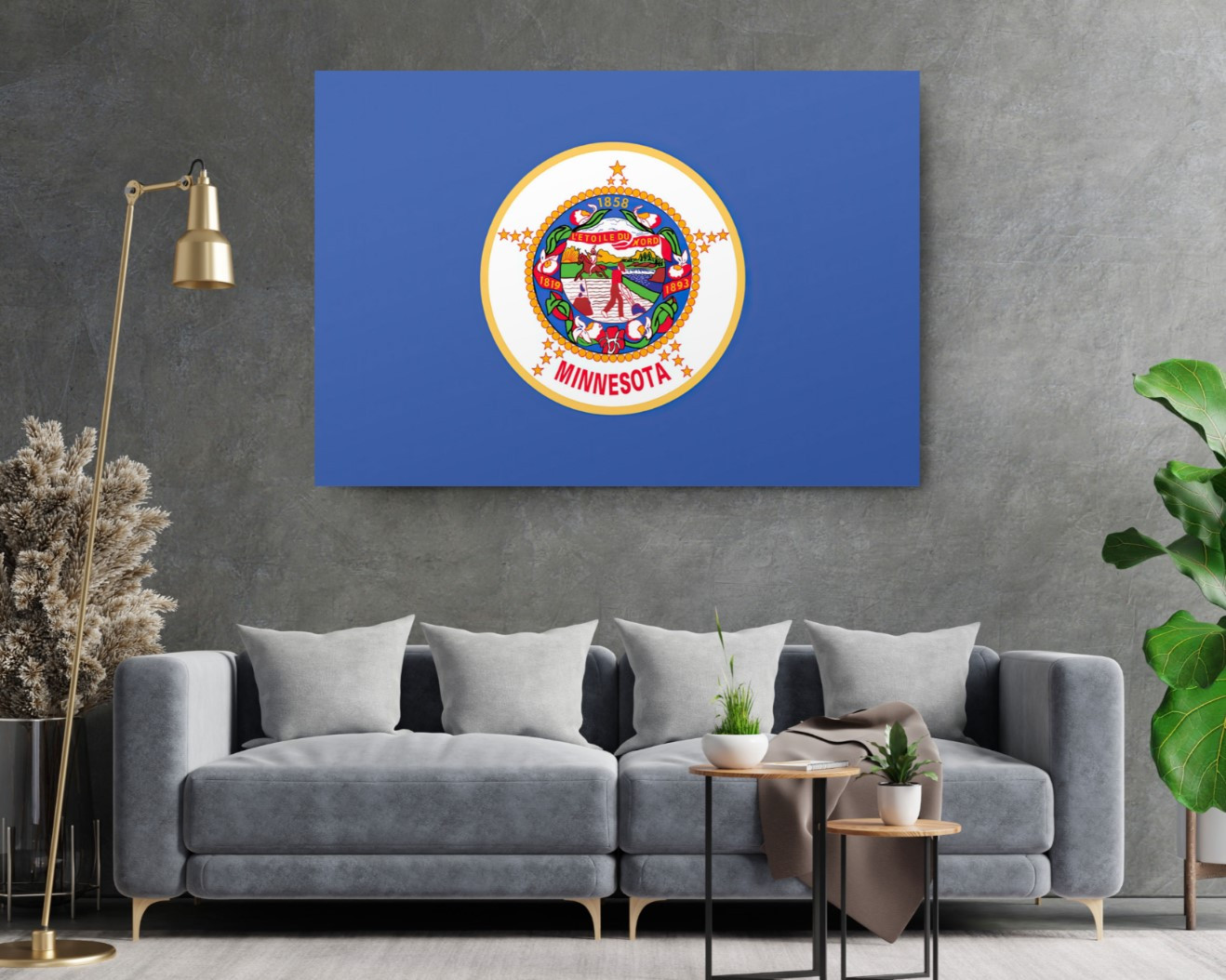 Minnesota State Flag USA Flags Edition Canvas Wall Art Home Decoration