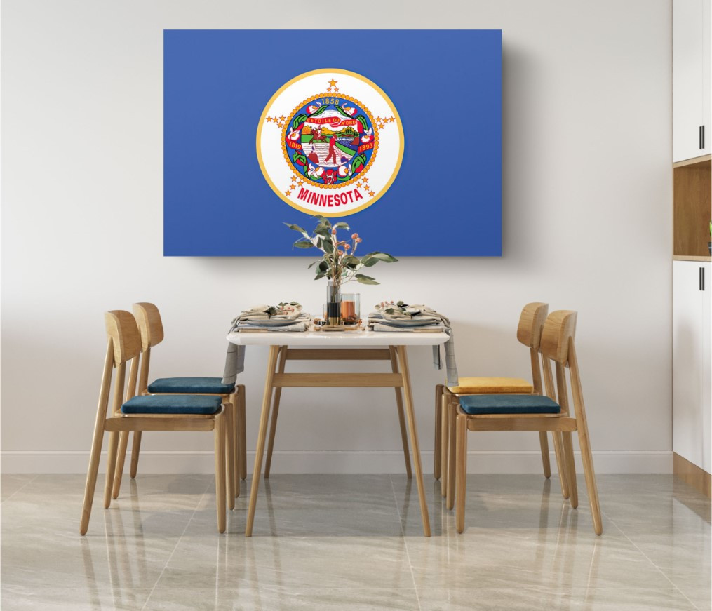 Minnesota State Flag USA Flags Edition Canvas Wall Art Home Decoration