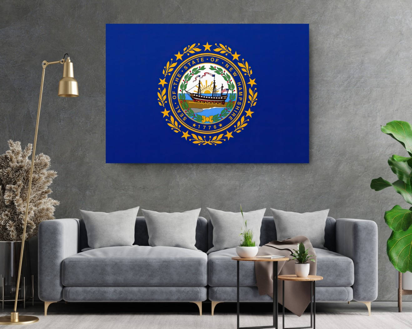 New Hampshire State Flag USA Flags Edition Canvas Wall Art Home Decoration