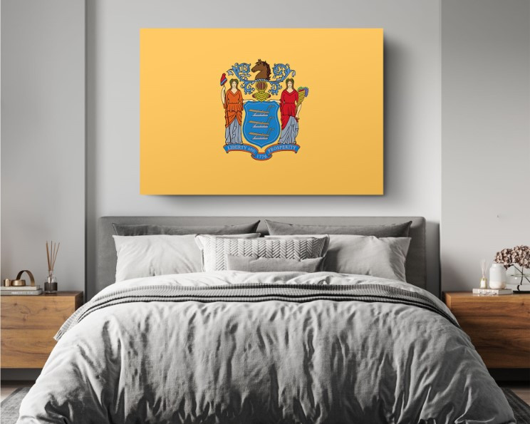 New Jersey State Flag USA Flags Edition Canvas Wall Art Home Decoration