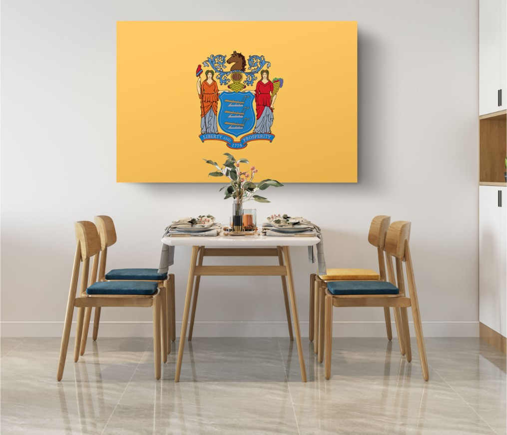 New Jersey State Flag USA Flags Edition Canvas Wall Art Home Decoration