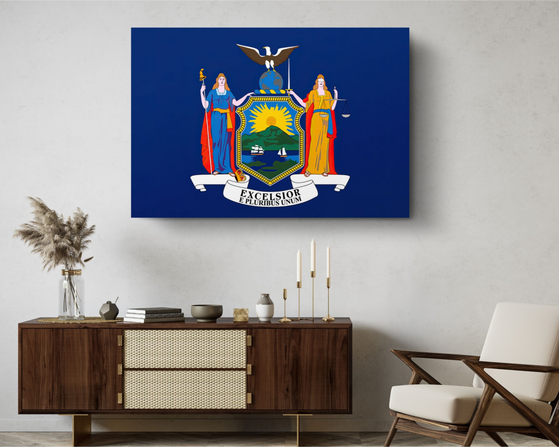 North Carolina State Flag USA Flags Edition Canvas Wall Art Home Decoration