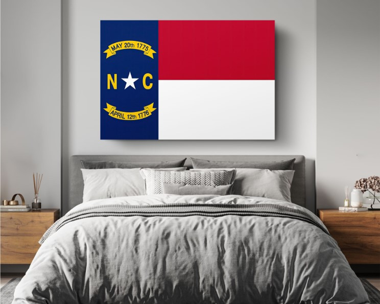 North Carolina State Flag USA Flags Edition Canvas Wall Art Home Decoration