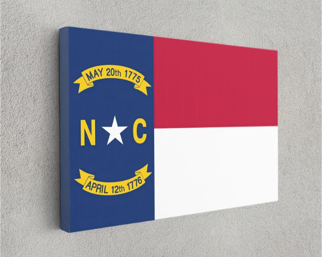 North Carolina State Flag USA Flags Edition Canvas Wall Art Home Decoration