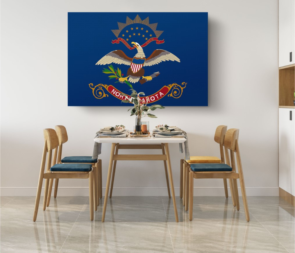 North Dakota State Flag USA Flags Edition Canvas Wall Art Home Decoration