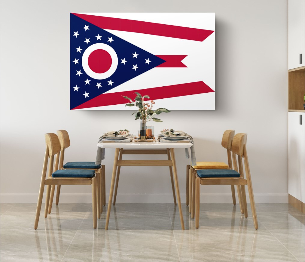 Ohio State Flag USA Flags Edition Canvas Wall Art Home Decoration