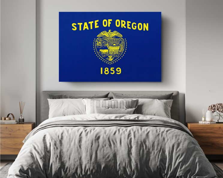 Oregon State Flag USA Flags Edition Canvas Wall Art Home Decoration