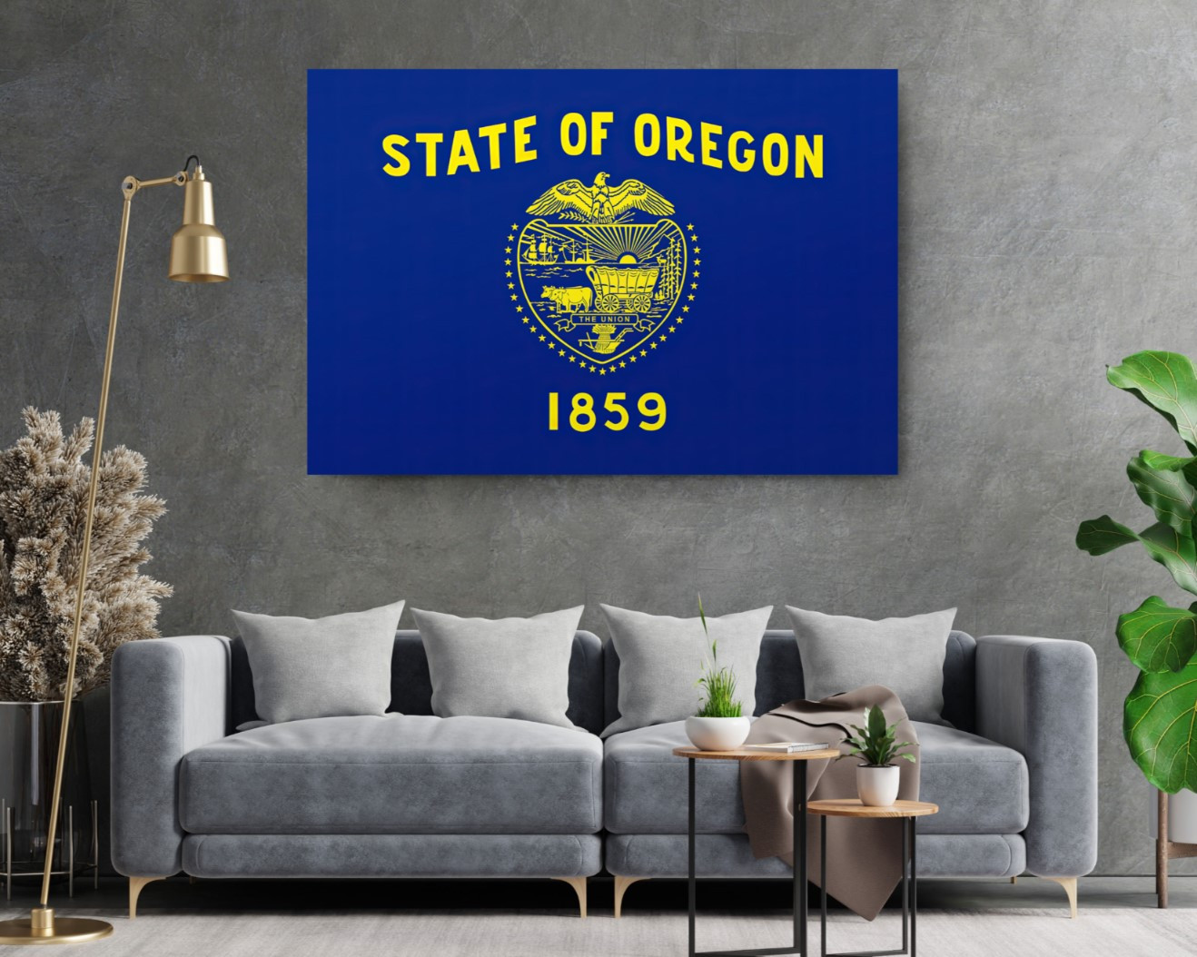 Oregon State Flag USA Flags Edition Canvas Wall Art Home Decoration