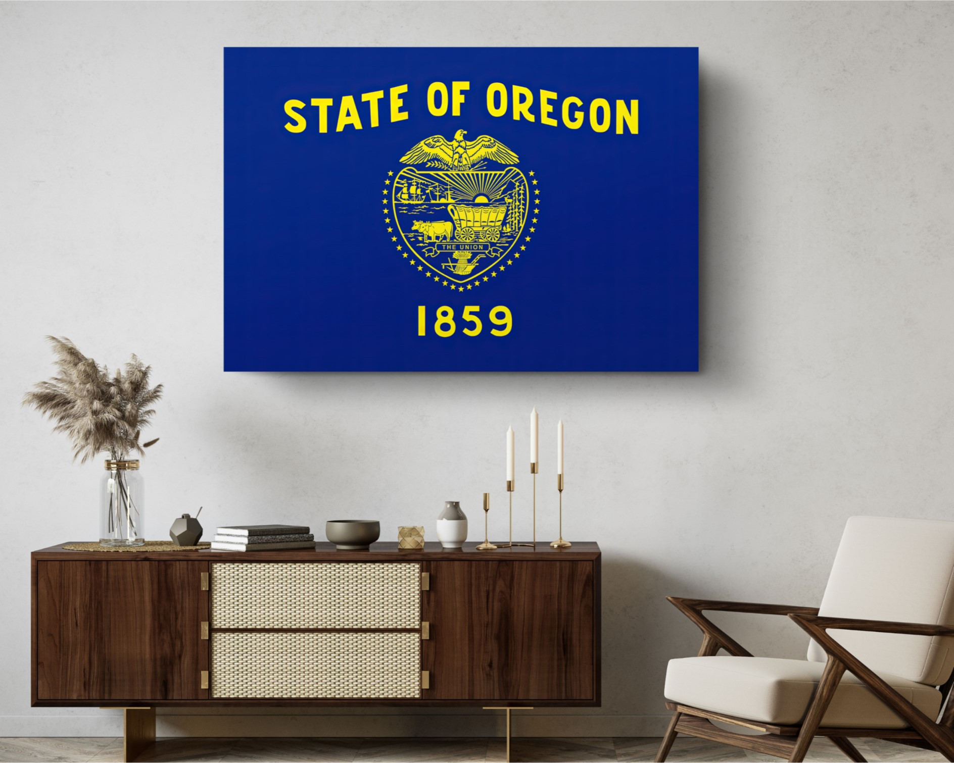 Oregon State Flag USA Flags Edition Canvas Wall Art Home Decoration