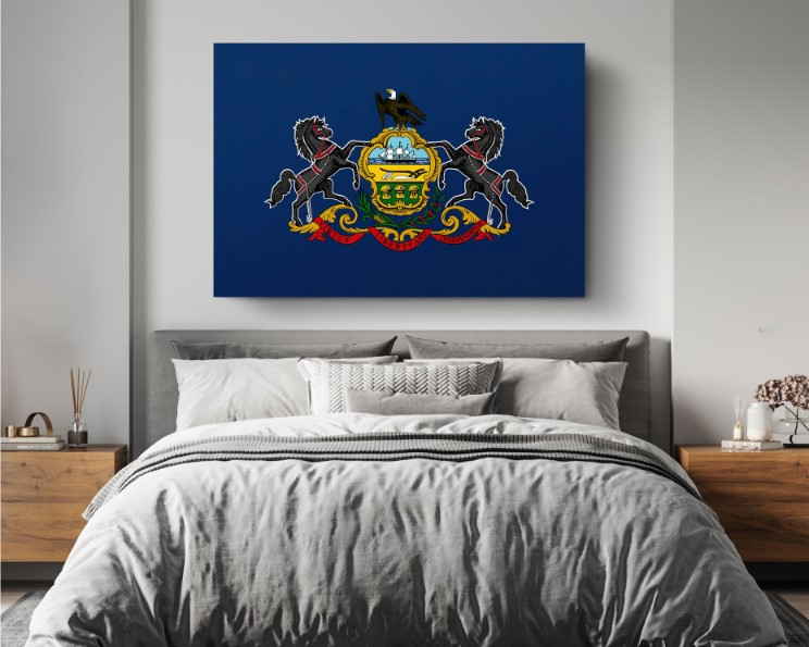 Pennsylvania State Flag USA Flags Edition Canvas Wall Art Home Decoration