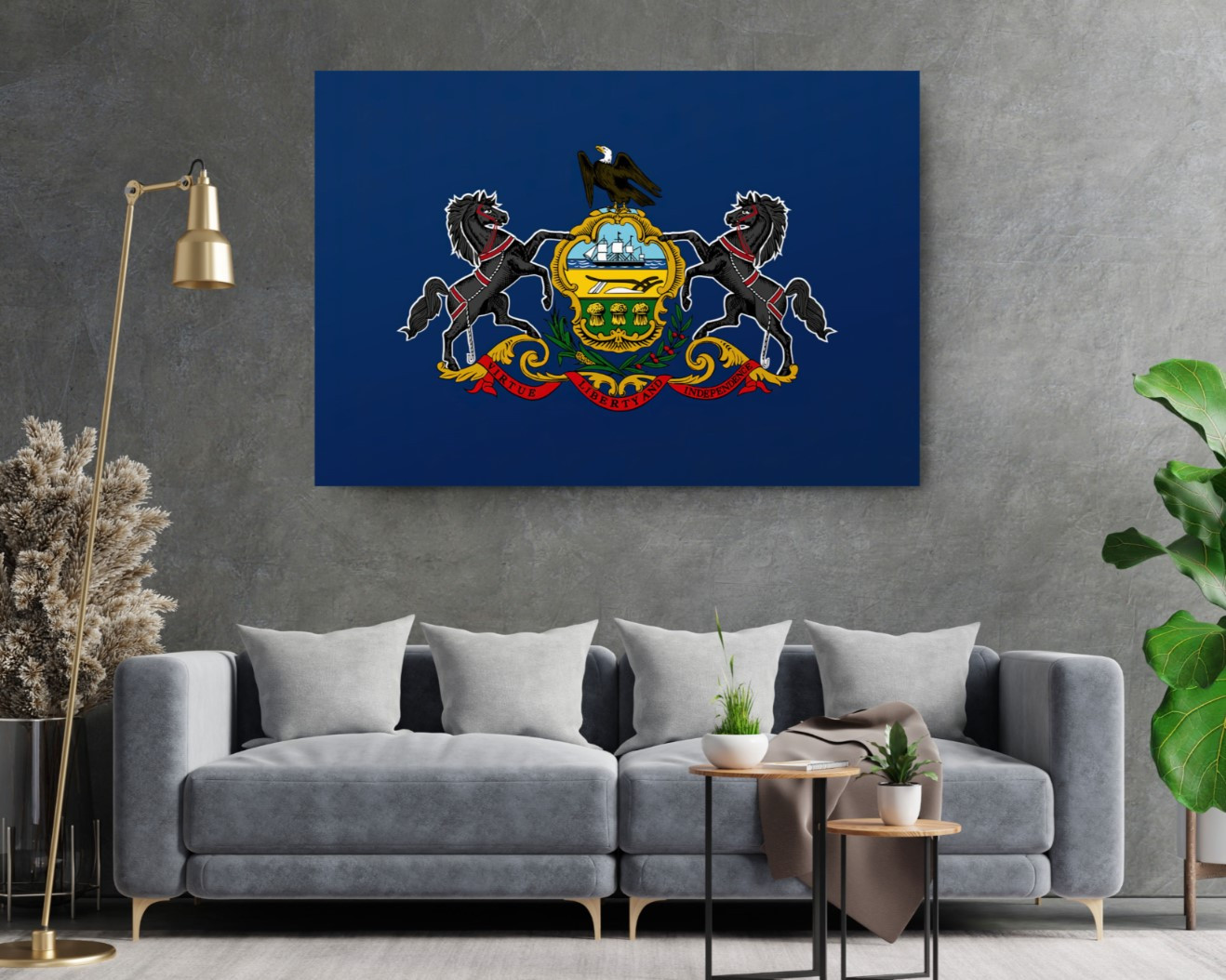 Pennsylvania State Flag USA Flags Edition Canvas Wall Art Home Decoration