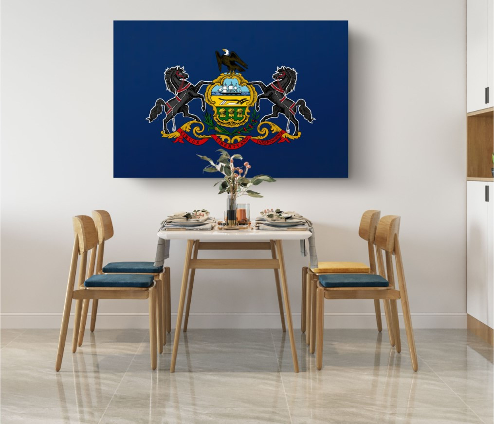 Pennsylvania State Flag USA Flags Edition Canvas Wall Art Home Decoration