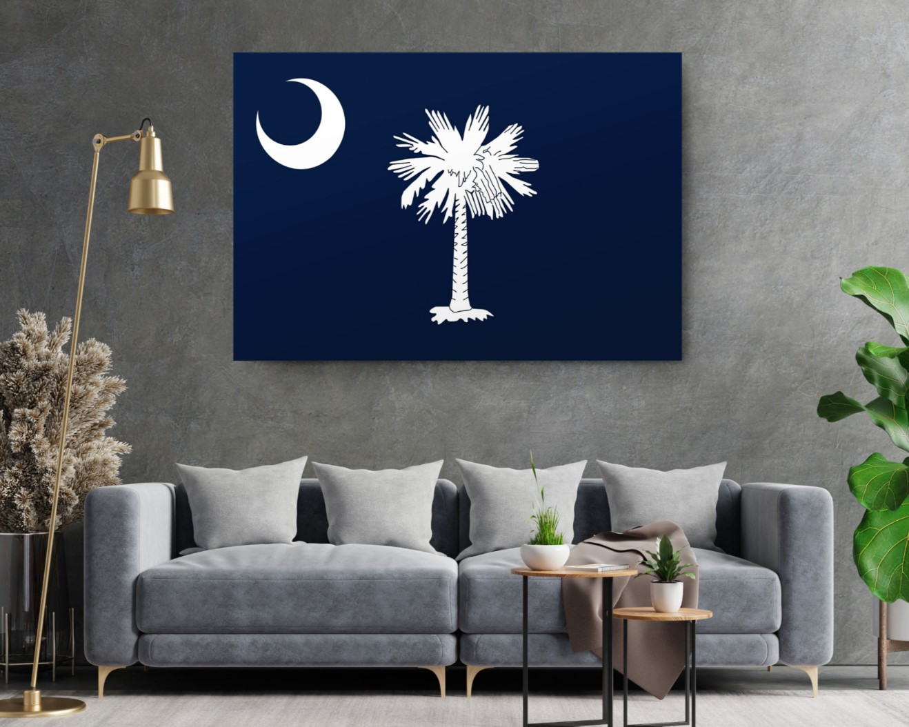 South Carolina State Flag USA Flags Edition Canvas Wall Art Home Decoration