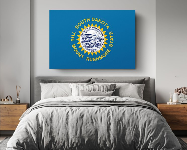 South Dakota State Flag USA Flags Edition Canvas Wall Art Home Decoration