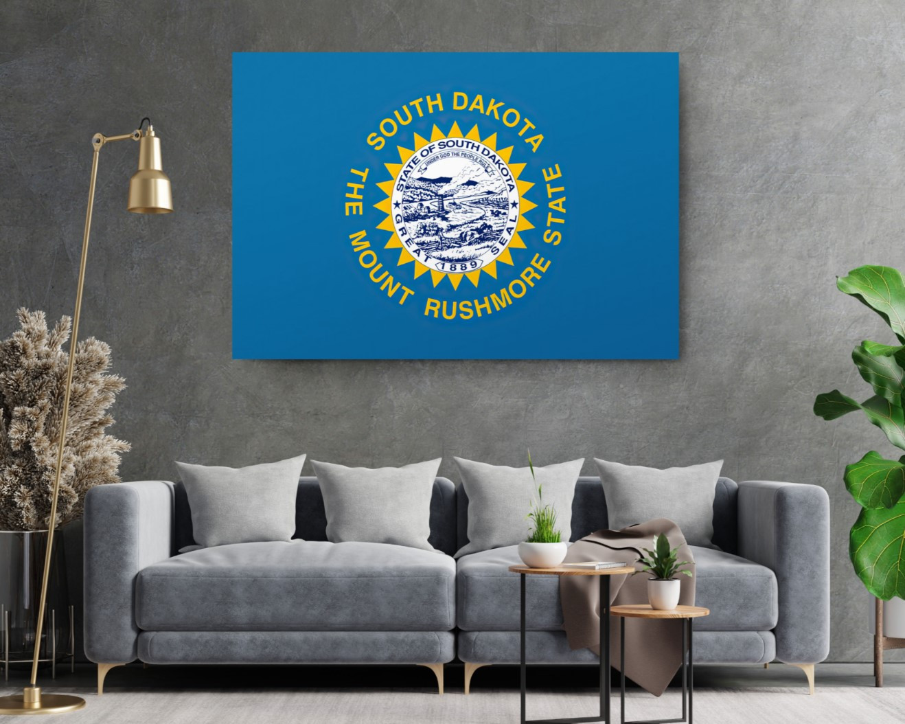 South Dakota State Flag USA Flags Edition Canvas Wall Art Home Decoration