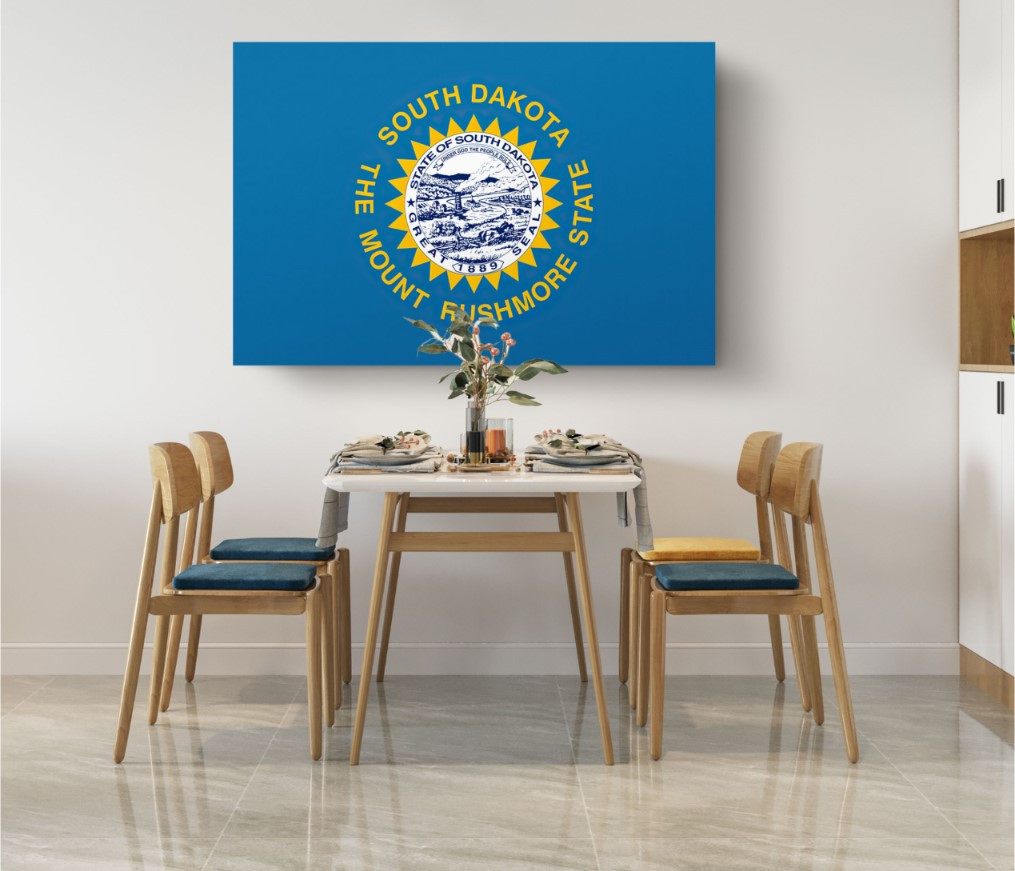 South Dakota State Flag USA Flags Edition Canvas Wall Art Home Decoration