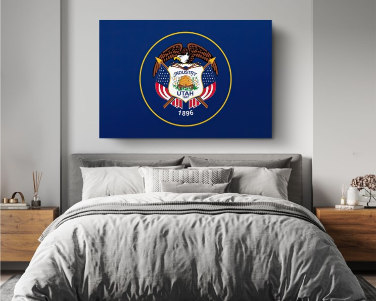 Utah State Flag USA Flags Edition Canvas Wall Art Home Decoration