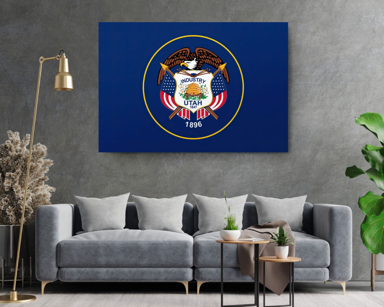 Utah State Flag USA Flags Edition Canvas Wall Art Home Decoration