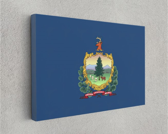 Vermont State Flag USA Flags Edition Canvas Wall Art Home Decoration