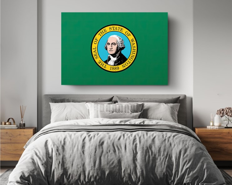 Washington State Flag USA Flags Edition Canvas Wall Art Home Decoration