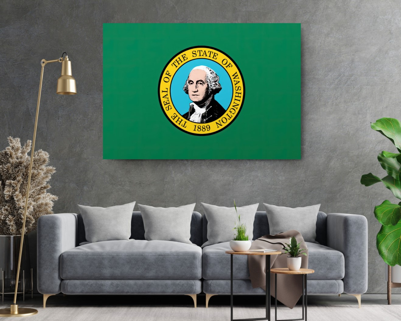 Washington State Flag USA Flags Edition Canvas Wall Art Home Decoration
