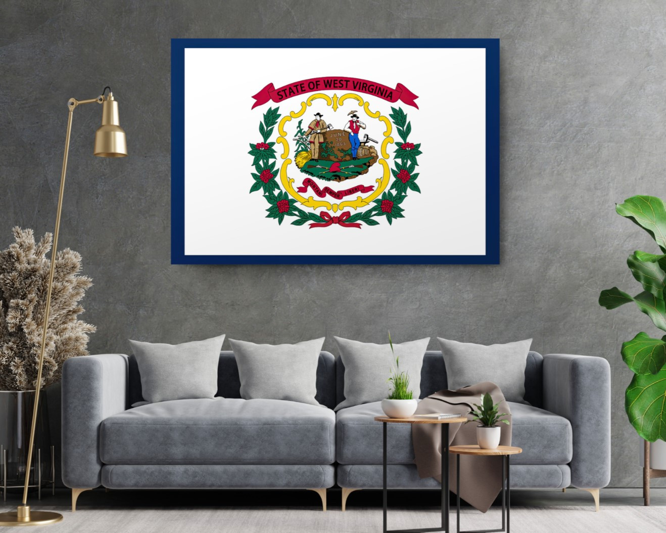 West Virginia State Flag USA Flags Edition Canvas Wall Art Home Decoration