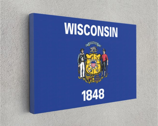 Wisconsin State Flag USA Flags Edition Canvas Wall Art Home Decoration