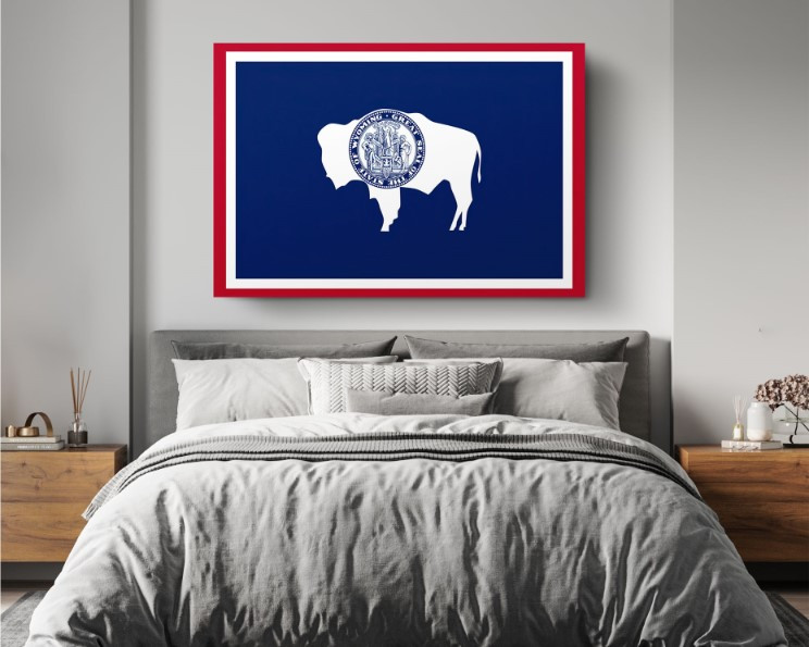 Wyoming State Flag USA Flags Edition Canvas Wall Art Home Decoration