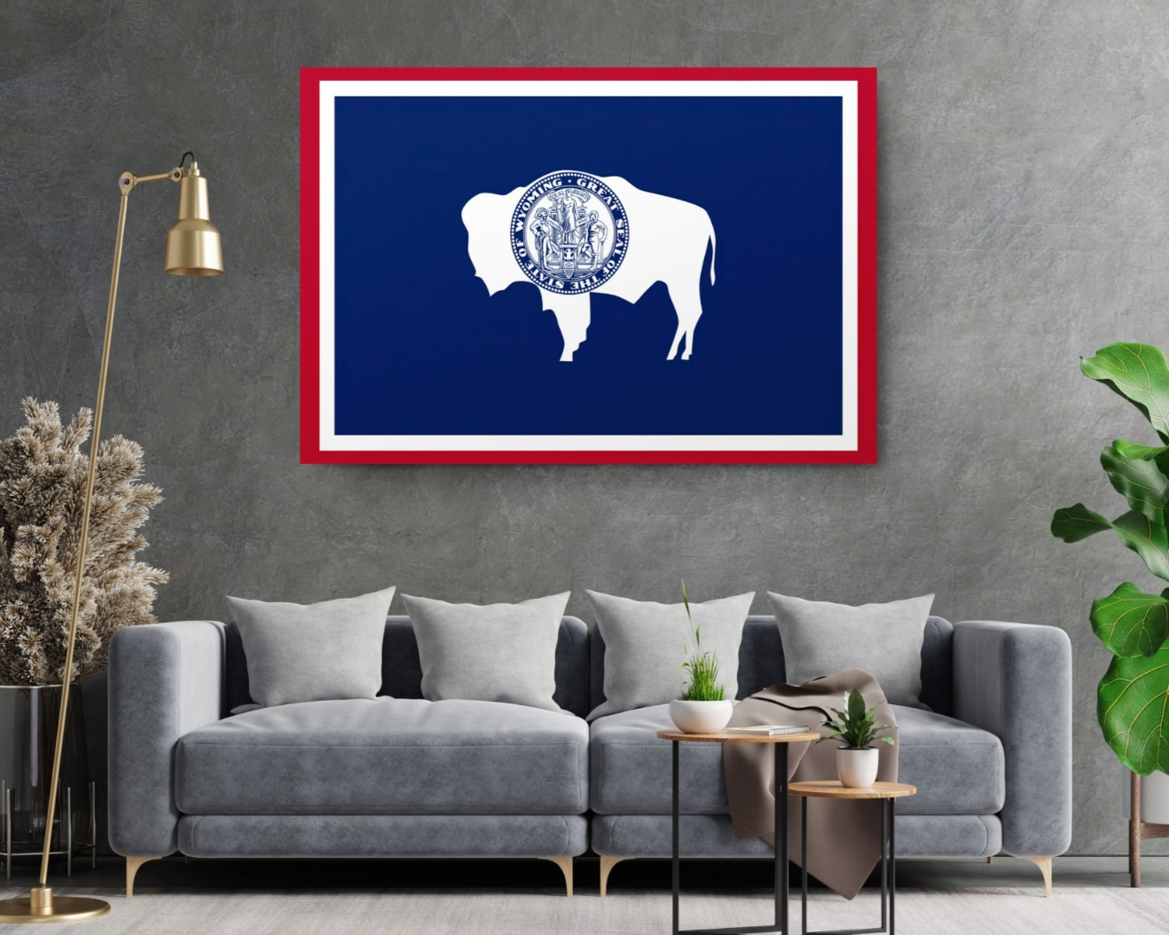 Wyoming State Flag USA Flags Edition Canvas Wall Art Home Decoration