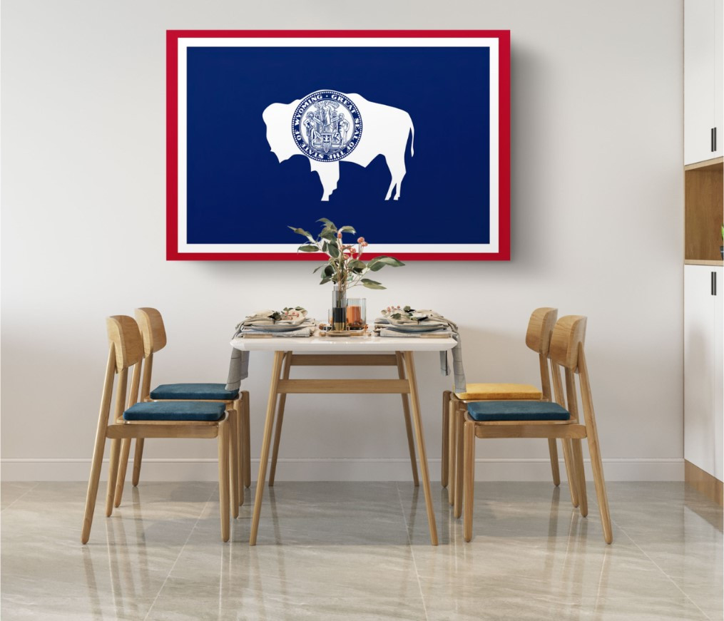 Wyoming State Flag USA Flags Edition Canvas Wall Art Home Decoration