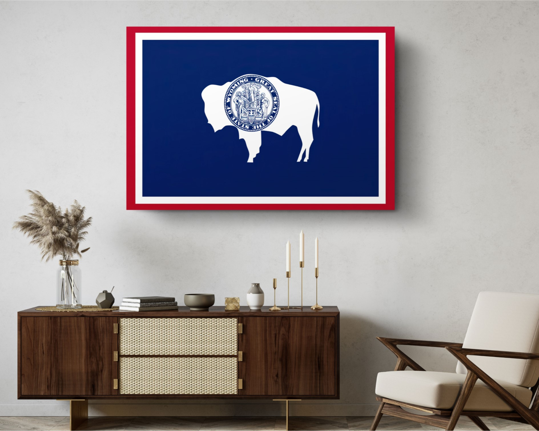 Wyoming State Flag USA Flags Edition Canvas Wall Art Home Decoration