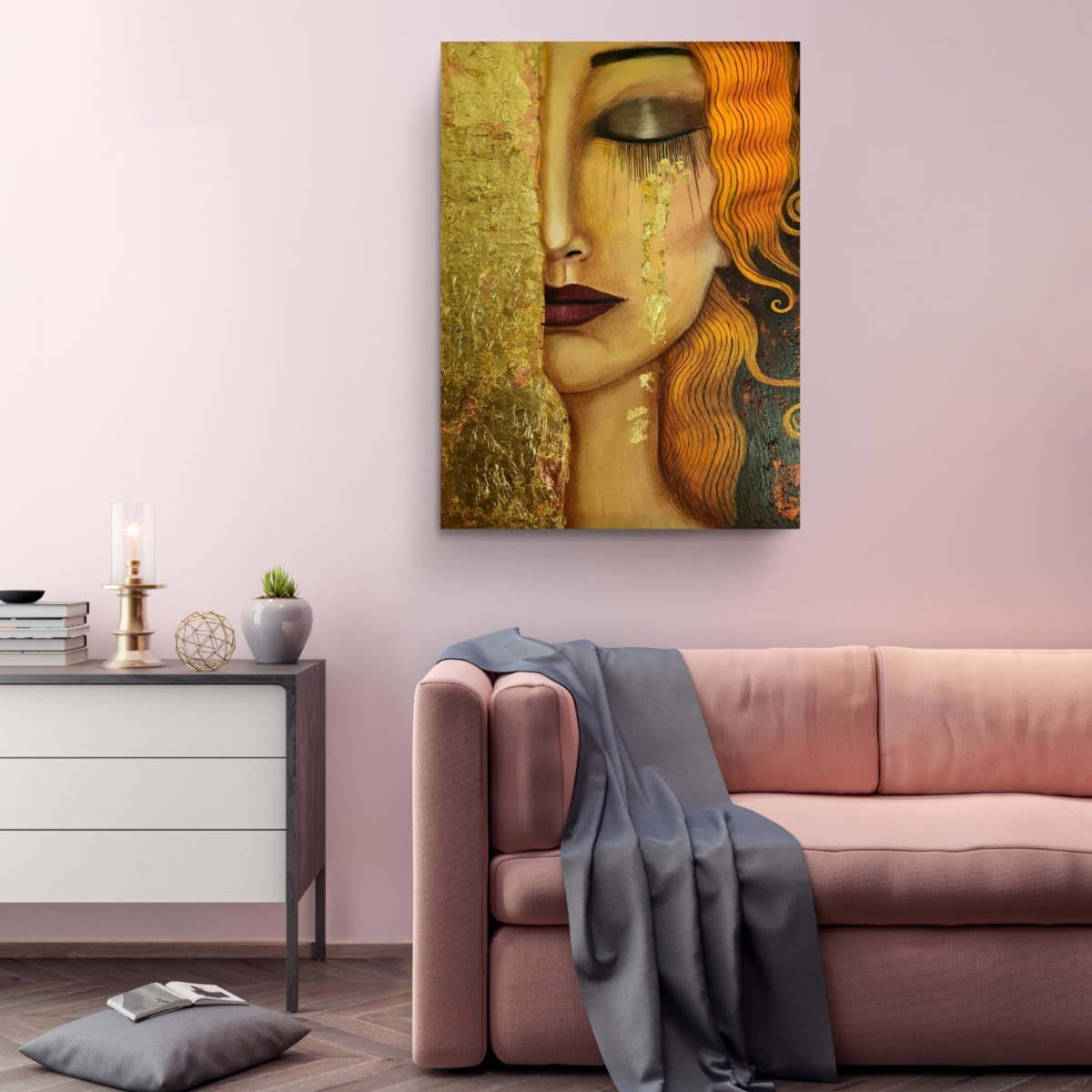 Freya's Tears Reproduction Canvas Print Wall Art Gustav Klimt