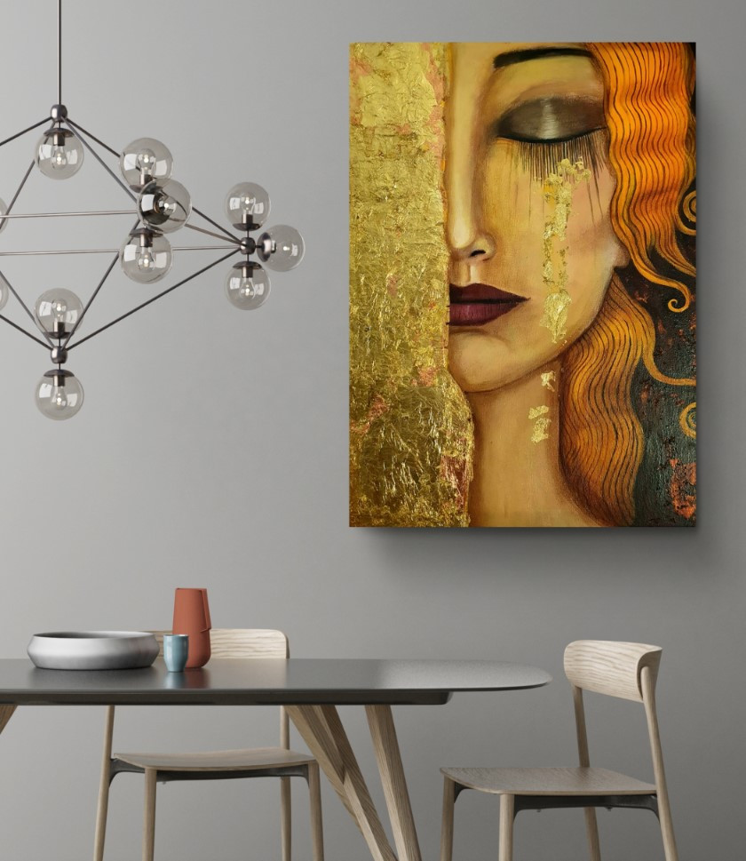 Freya's Tears Reproduction Canvas Print Wall Art Gustav Klimt