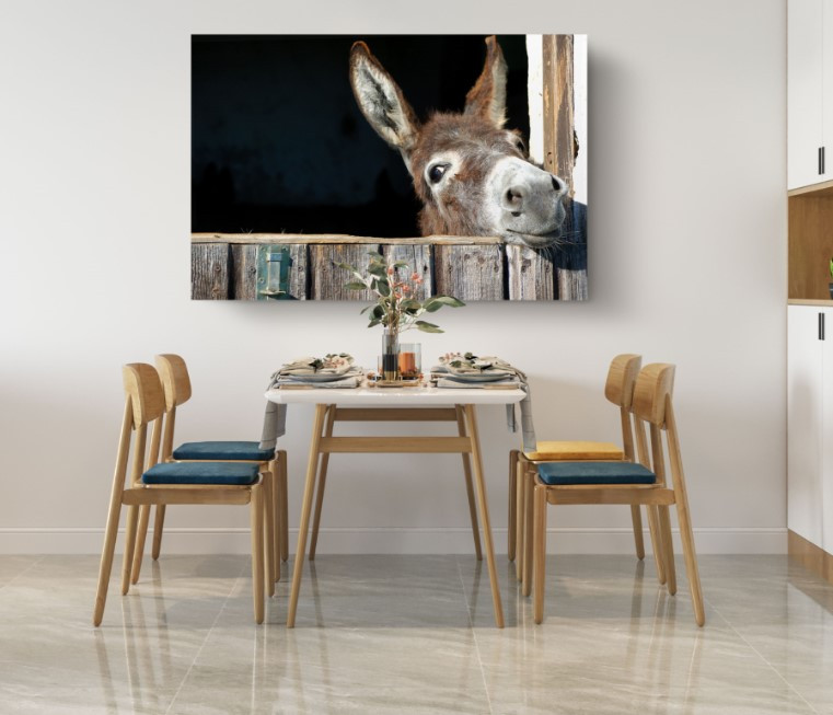 Funny Donkey Motivation Animal Canvas Print Wall Art