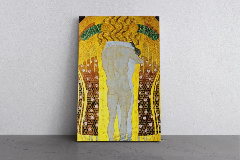 Hymn To Joy Detail Canvas Print Wall Art Gustav Klimt