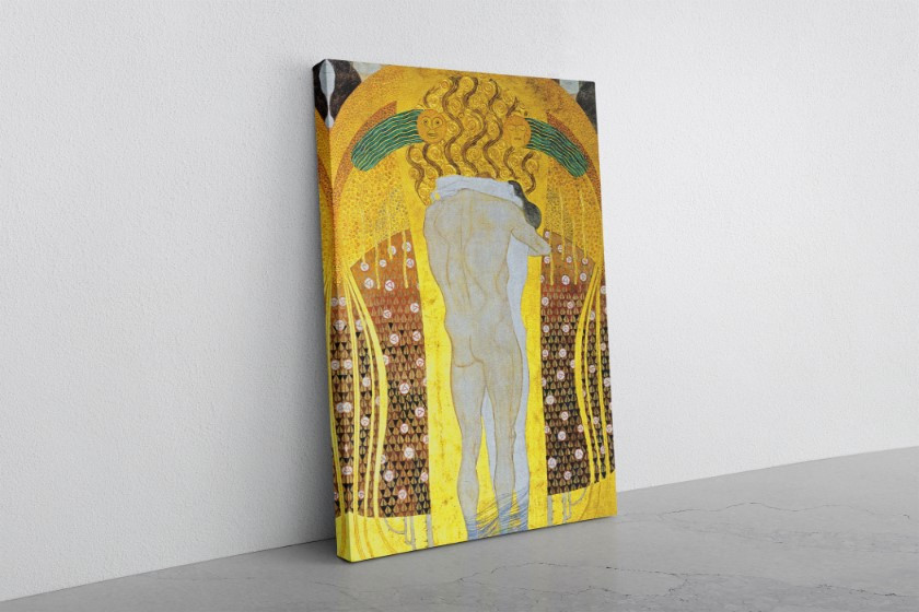 Hymn To Joy Detail Canvas Print Wall Art Gustav Klimt