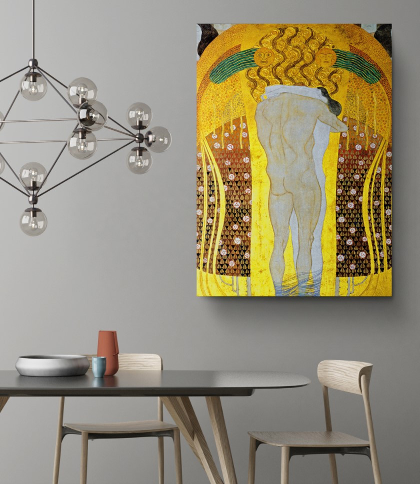 Hymn To Joy Detail Canvas Print Wall Art Gustav Klimt