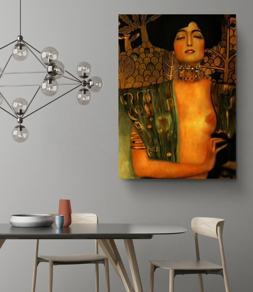 Judith I 1901 Color Splash Canvas Print Wall Art Gustav Klimt