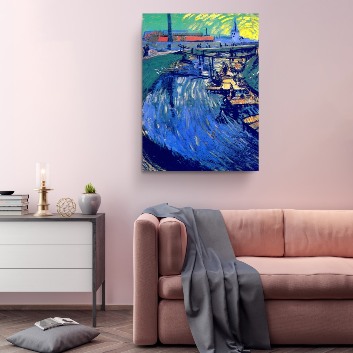 The Roubine du Roi Canal Canvas Print Wall Art Van Gogh