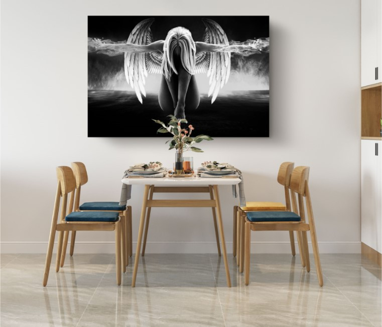 Lonely Angel Wings Motivational Arts Canvas Print Wall Art
