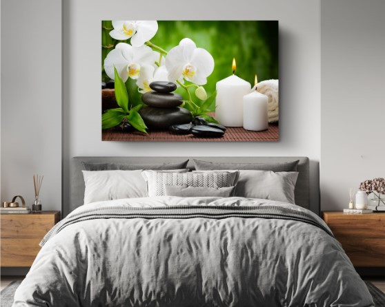 Massage Hot Stones Relaxing Art Canvas Print Wall Art