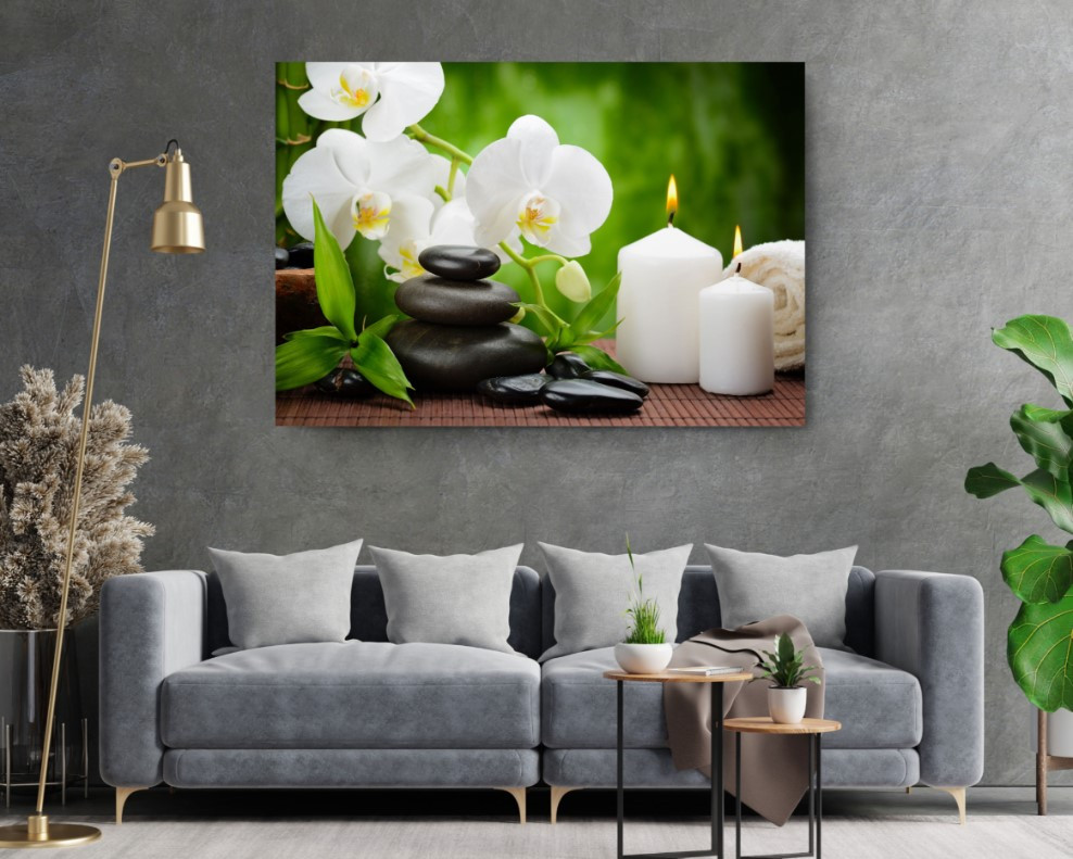 Massage Hot Stones Relaxing Art Canvas Print Wall Art