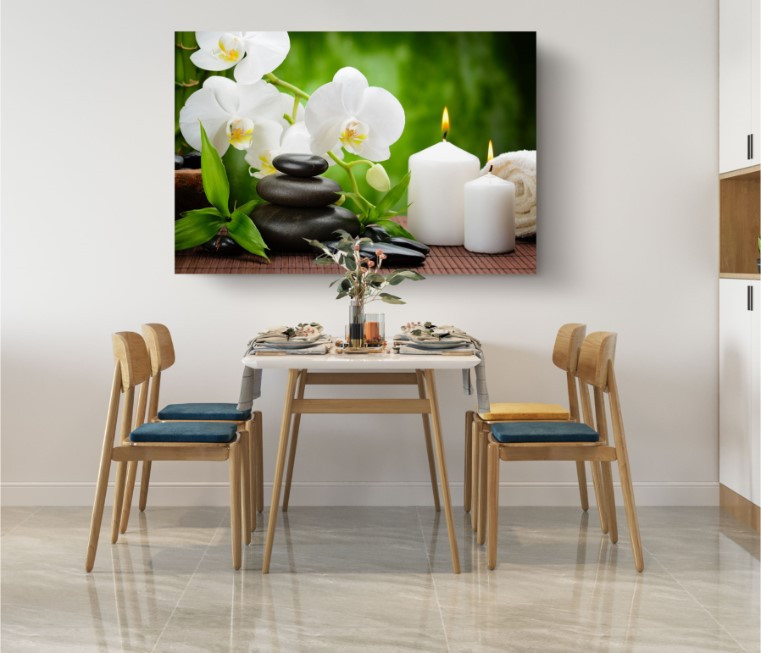 Massage Hot Stones Relaxing Art Canvas Print Wall Art