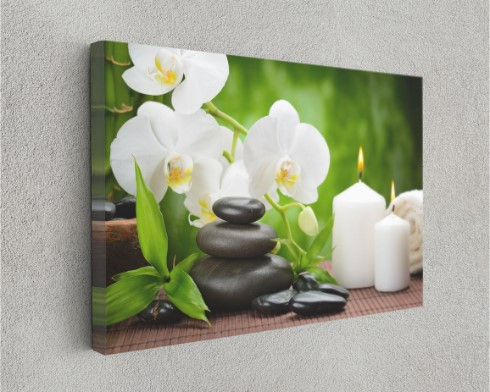 Massage Hot Stones Relaxing Art Canvas Print Wall Art