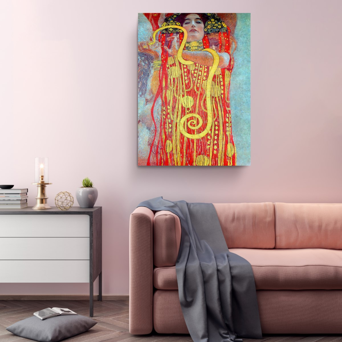 Medicine Hygieia Color Splash Canvas Print Wall Art Gustav Klimt